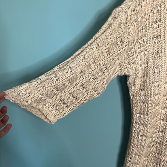 Eileen Fisher Organic Cotton & Linen Open Knit Bateau Neck Sweater - Picture 3 of 8